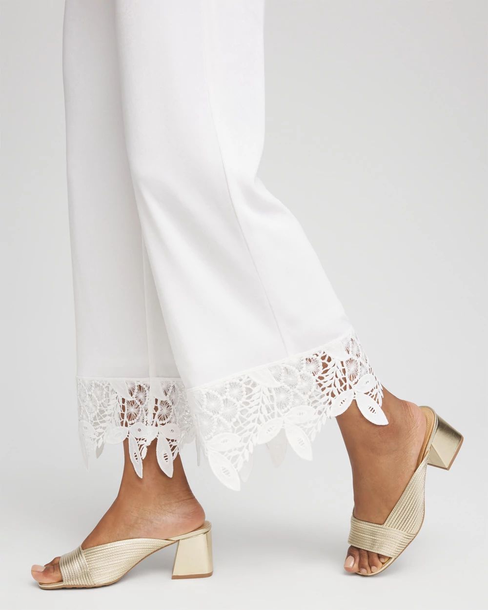Travelers™ Crochet-Lace Cropped Pants | Chico's